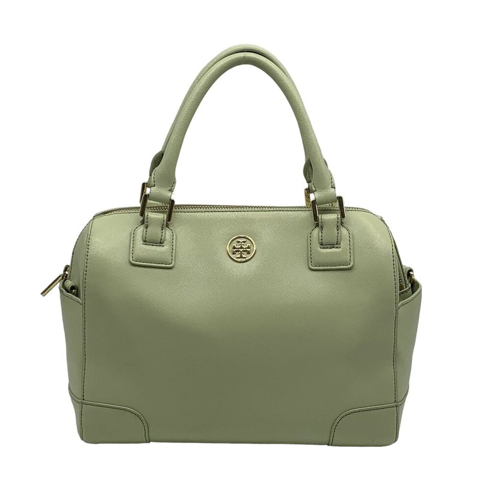 Tory Burch Robinson Middy Mint Julep Green Saffiano Leather Satchel